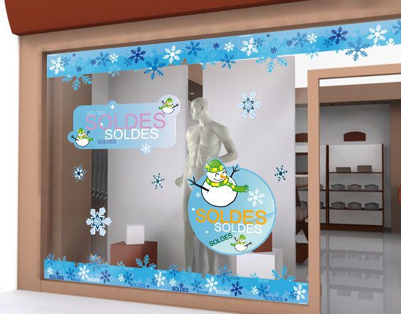 Stickers de vitrine d'hiver pour la boutique