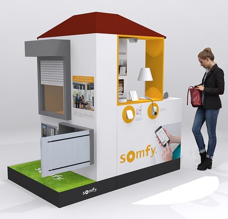 meuble exposition produits Somfy